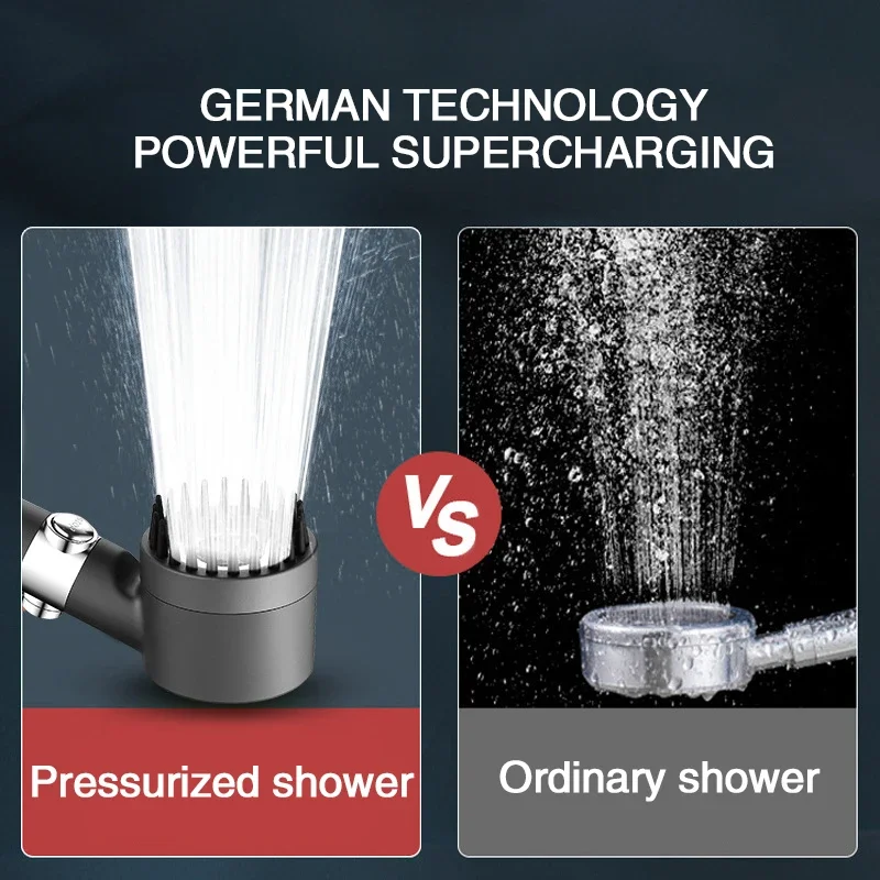High Pressure Filtered Shower Head 3-mode Massage Spray Rain Faucet – Bathroom Accessories Gold faucet bathroom Shower valve
