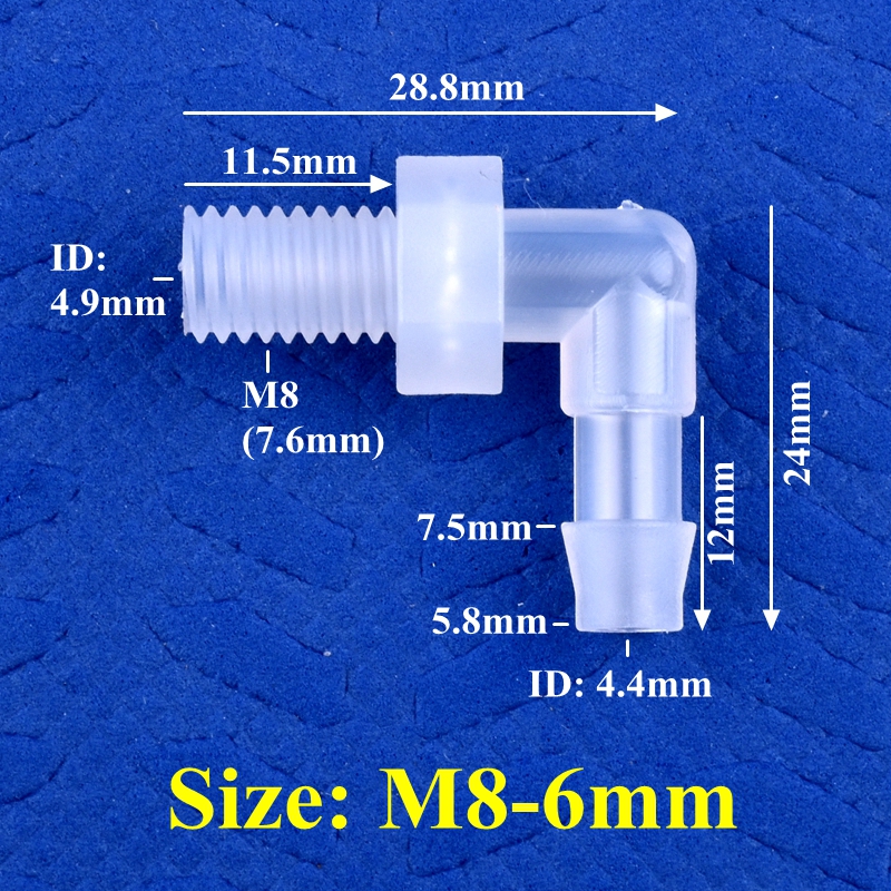5 ~ 200Pcs M6 ~ M12 Om 4 ~ 12Mm Food Grade Plastic Pp Pagode Elbow Connector Aquarium tank Fittingen Micro Irrigatie Waterslang Joint: Zilver / 3/16''
