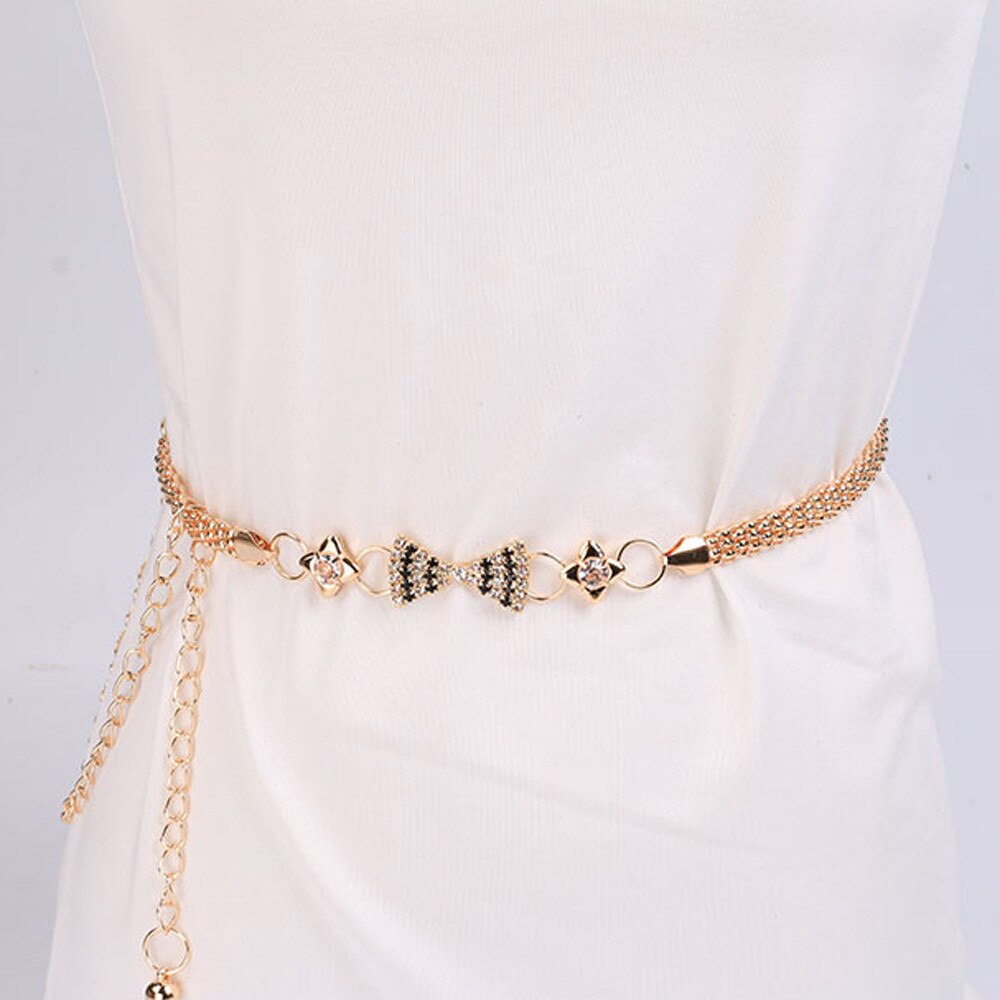 & Women's Lady Metal Chain Style Belt Body Chain match with other dress as dress accessory Belt # 955: Default Title