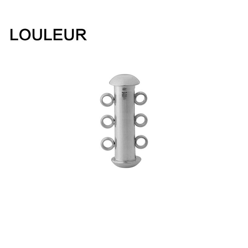 Tone stærk guld glide lås 2/3/4 rækker huller armbånd lukning halskæde magnetiske lås til multistrand smykker lås: Stål / 2 huller (15mm)