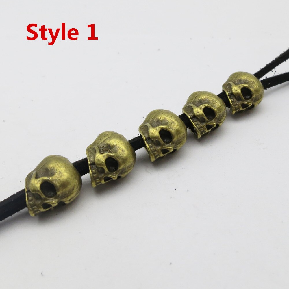 5pcs Small Skull metal Hair Braid Dread Dreadlock Beads tube rings for Hair Styling Accessories Braiding Hair