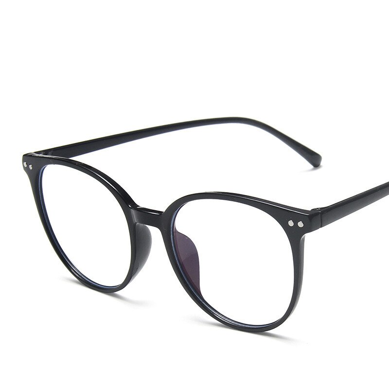 Montura de gafas redondas para hombre y mujer, monturas para gafas con remache de luz azul para miopía, gafas transparentes para ordenador