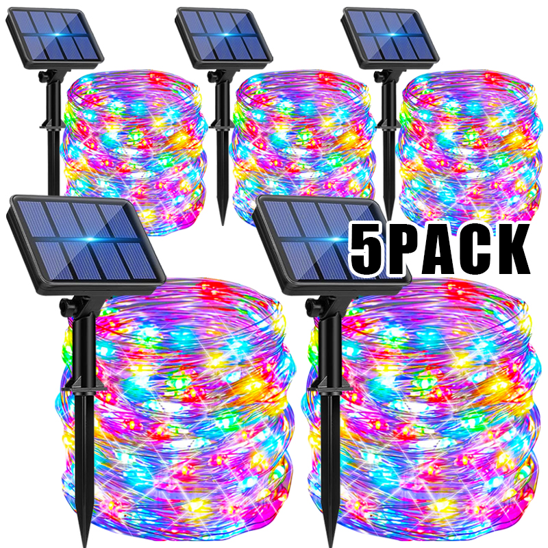 draussen LED Solar- Lichterkette Weihnachtsdekoration Wasserdichte Solar- Girlande 8 Modus Lichter Für Weihnachten Party Terrasse Balkon Hof
