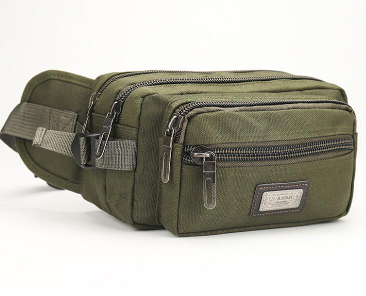 bolso de lona Casual para hombres, bolso de viaje de marea, bolso de cintura de gran capacidad para hombres: green