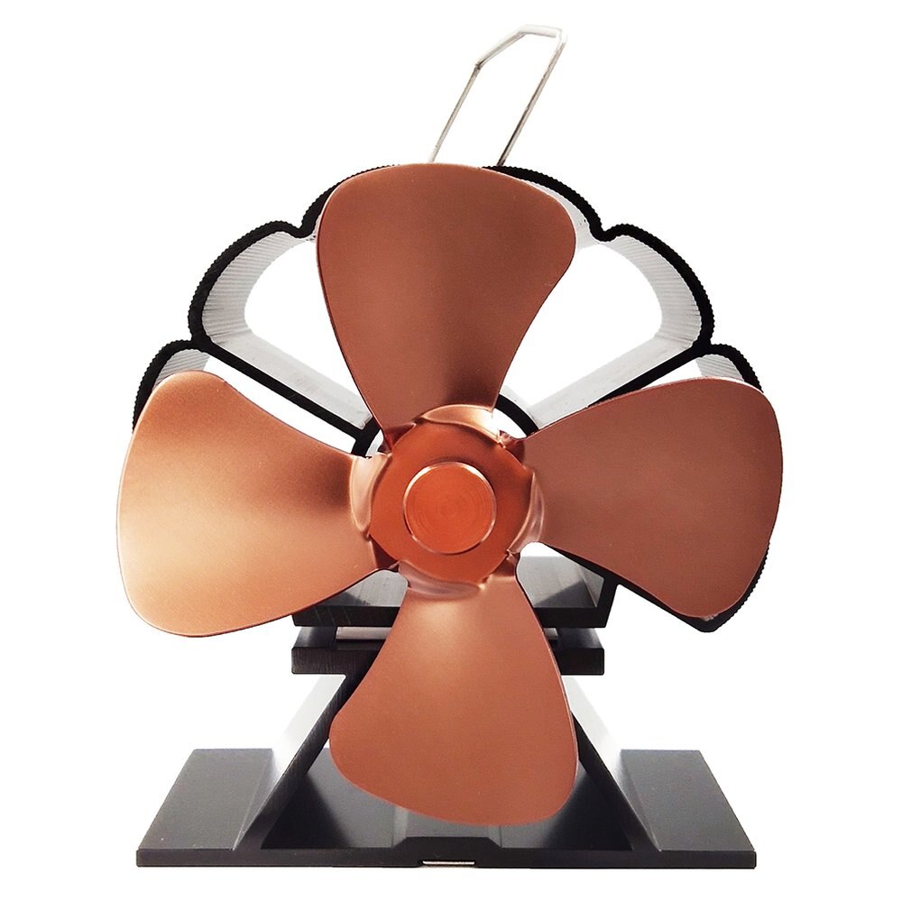 Poele impuissant ventilateur soufflant poele ventilateur poele a bois pour cheminee bruleur a bois ventilateur Eco alimenté ventilateur de cheminée ventilateur thermique: Bronze 4 Blades