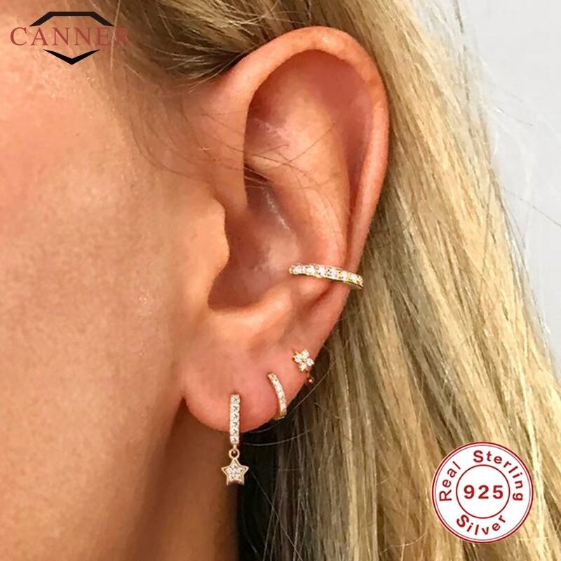 Dåse europæiske og amerikanske luksus små ringøreringe 925 sterling sølv runde øreringe til kvinder piger øreringe smykker