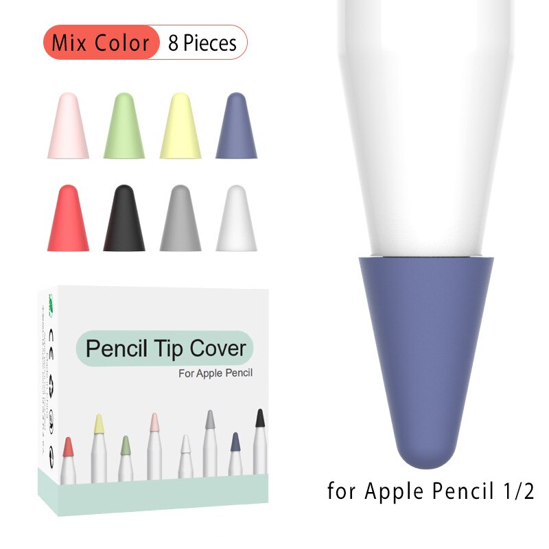 Newest For Apple Pencil 2 1st 2nd Case Pencil Case Tablet Touch Stylus Pen Protective Cover Pouch Portable Soft Silicone Case: Only 8Piece nib case