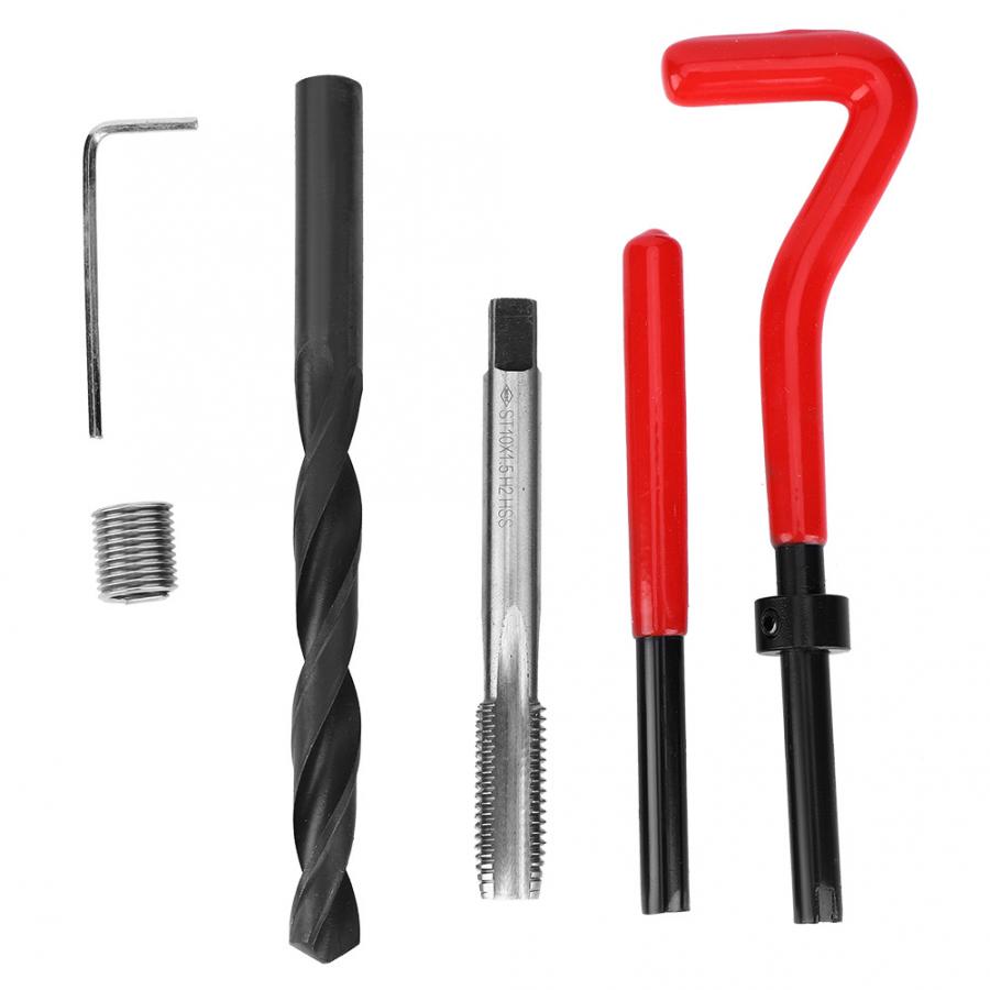 17Pcs Threaded Insert Kit Stainless Steel Twisted Drill Tap Wrench Threaded Insert Tool Twisted Drill Wrench Breaker Tap