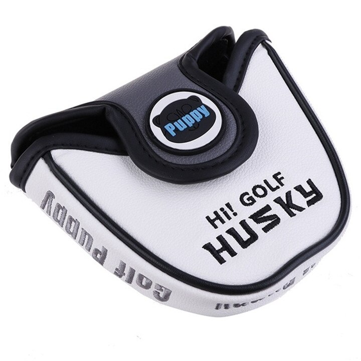 Cute Husky Golf Driver Head Cover Cartoon Animal Fairway Woods PU Leather Golf Putter Headcovers Dustproof Golf Club Covers Cool