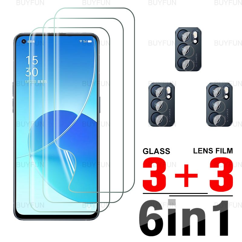 Voor Oppo Reno6 5G Front Hydrogel Film 6in1 Beschermfolie Voor Oppo Reno 6 Appo Reno6 Z Reno6 Pro 5G Camera Screen Protector: For Reno6 Pro 5G