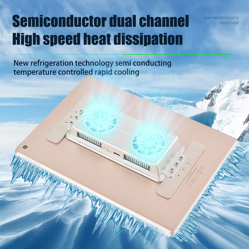 Cooling Dual Fan Halfgeleider Radiator Universal Pad Tablet Xiaomi Huawei Samsung Ipad Koeler Systeem Gaming Koellichaam Houder