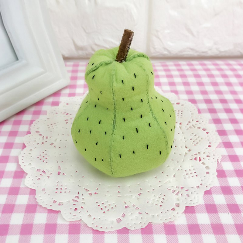 Bricolage couture feutre Fruits à la main tissu pomme/fraise/Kiwi/citron/raisin/pêche/pastèque Fruits jouets feutre bricolage paquet: pears