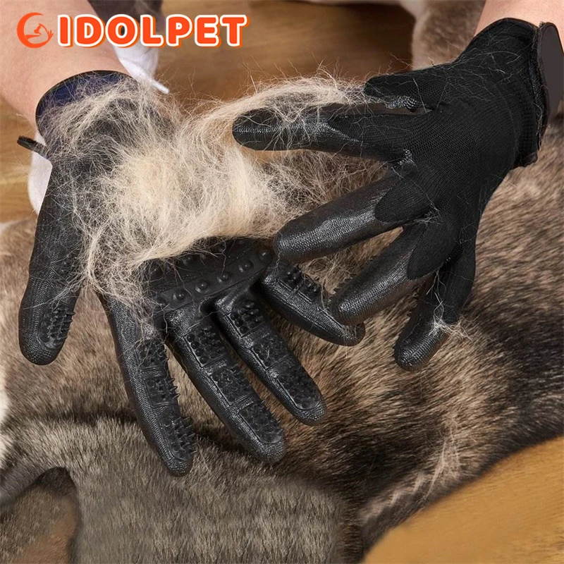 Guantes de aseo para mascotas, guantes para quitar el pelo de baño, guantes de ducha para mascotas, cepillo para quitar el pelo de perros y gatos, cepillo removedor de goma