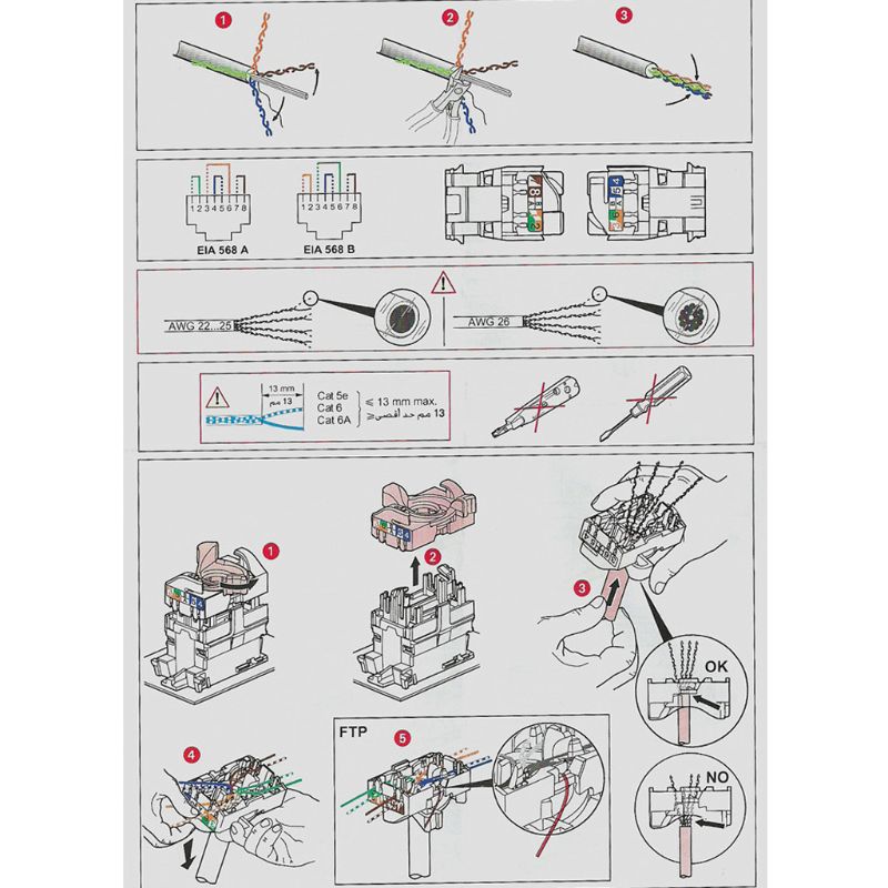 CAT6 Network Module Information Socket RJ45 8P8C Connector Adapter Keystone Jack Standard Wall Plate G88D