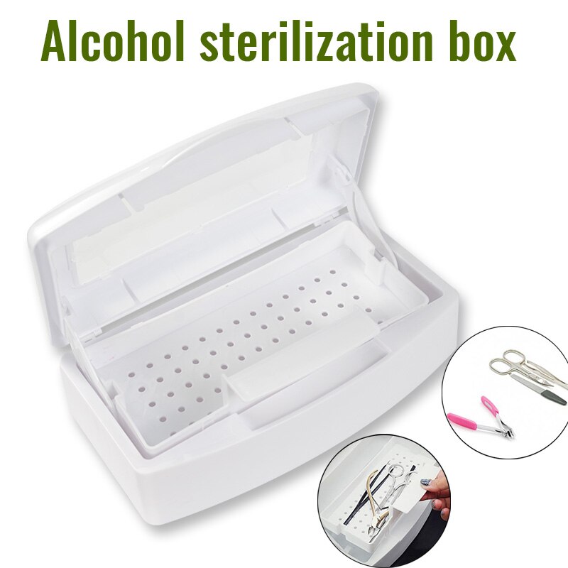 Boîte de désinfection d'alcool pour manucure stérilisateur ongles boîte ongles limes équipement de stérilisation stérilisateur à chaleur sèche pour ongles