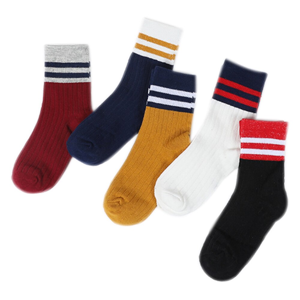 Jumping meters Five pairs of stripes baby socks autumn winter Baby socks soft comfortable for children's socks