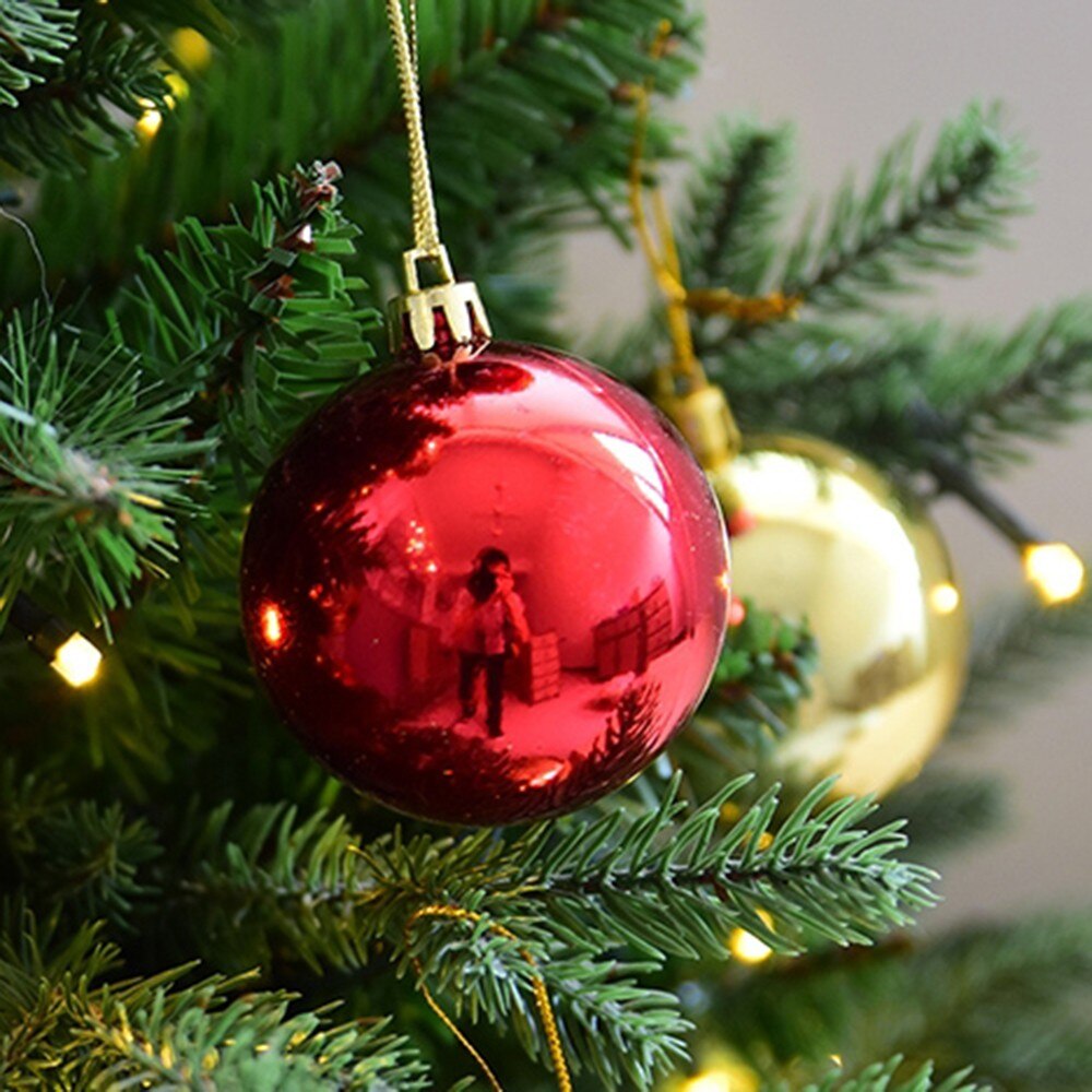 6 stuks Kerst Bal Opknoping Ornamenten Glitter Rood Goud Zilveren Ballen voor DIY Kerstboom Decoratie Hangers Festival Levert