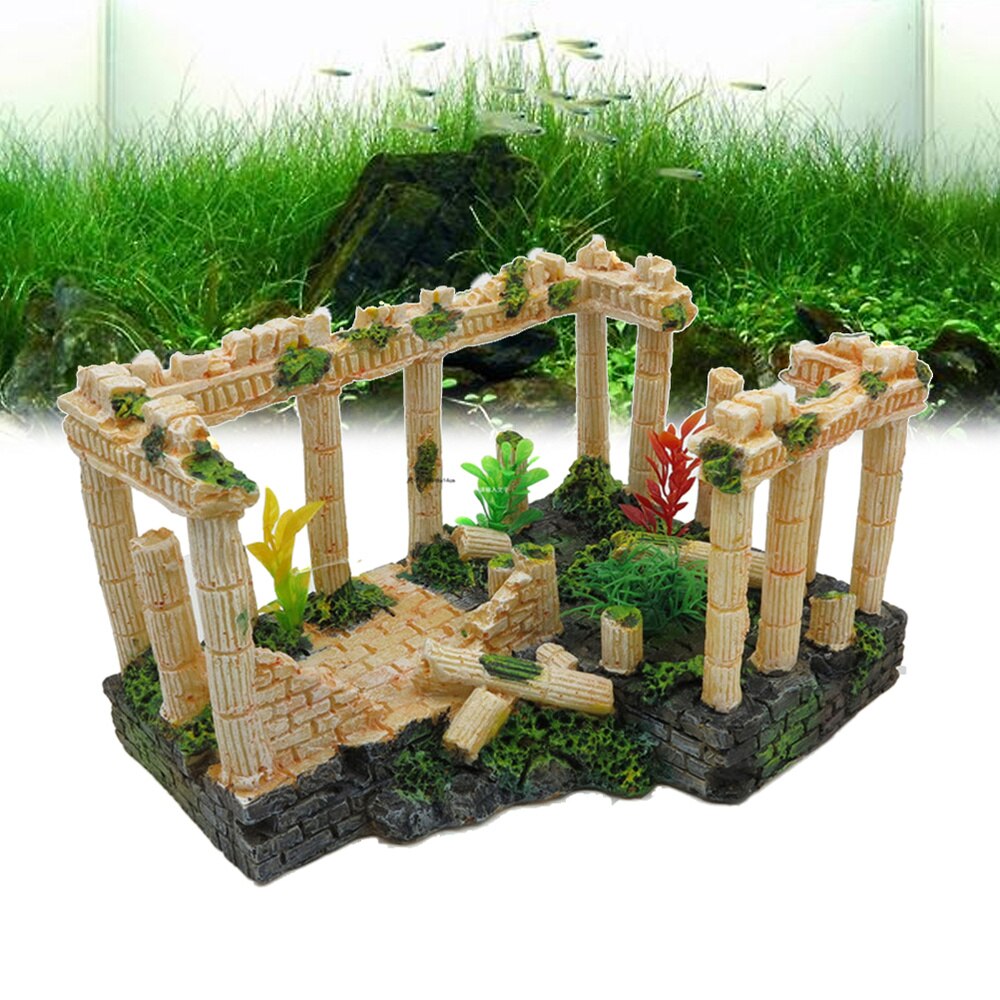 Aquarium Fish Tank Decorations Antique Roman Column Ruins European Castle Ornaments