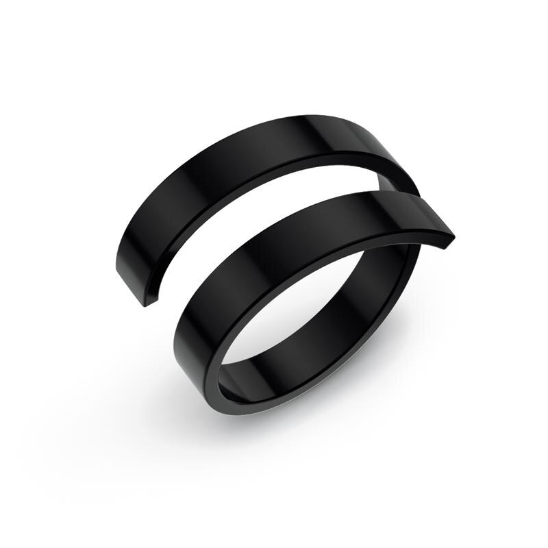 Simple Style Black Wrap Ring 316L Stainless Steel ... – Vicedeal