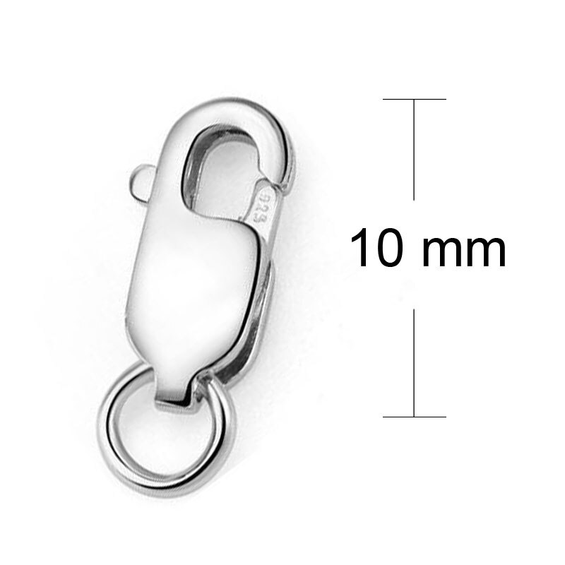 Echt Echt Puur Massief 925 Sterling Zilver Karabijn Haak Klauw Gesp Met Ring Connector Sieraden Maken Bevindingen: 10 mm / 4 pcs