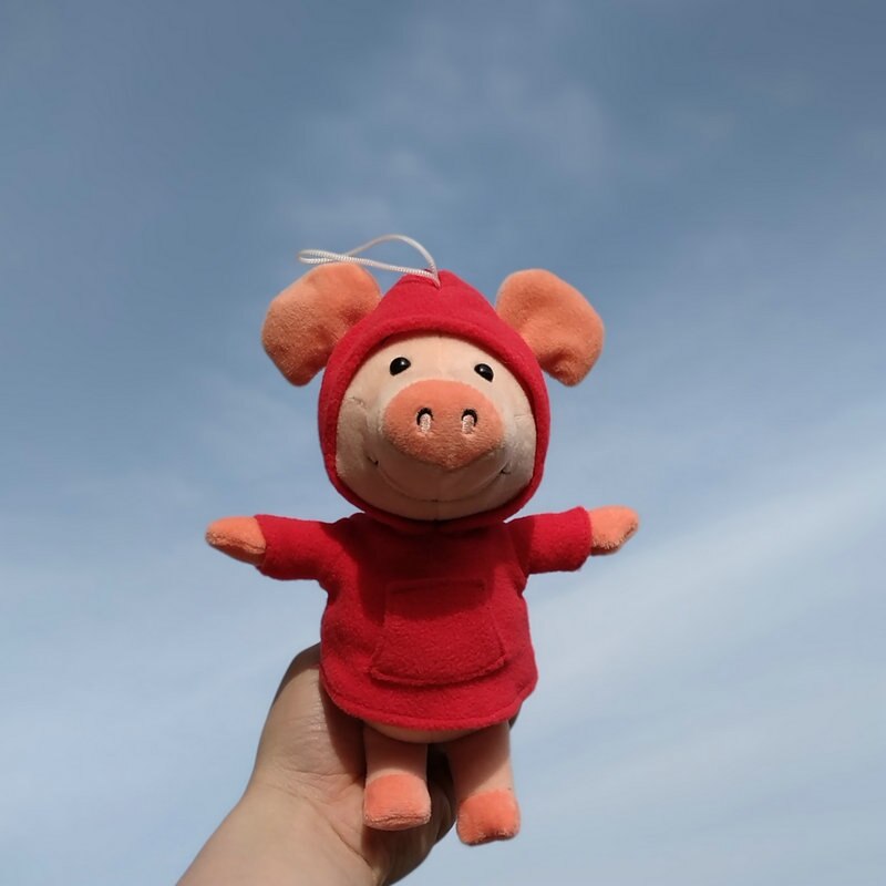 Net red cute Star same style pig pendant car keychain plush bag baby bed decoration soft Soothing doll christmase: red Sweater 20cm pig