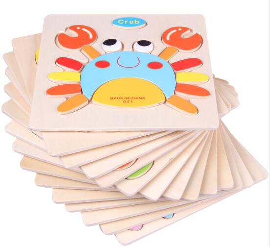 Baby Spielzeug Holz Puzzle Nette Cartoon Tier Intelligenz Kinder Bildungs Gehirn Teaser Kinder Tangram Formen Jigsaw