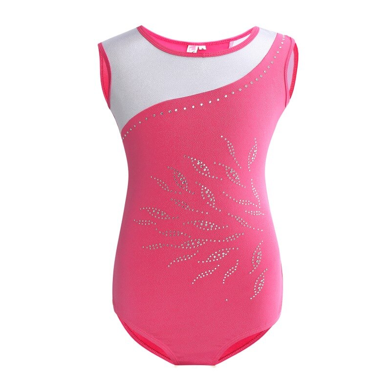 EFINNY Girls Ballet Leotard Sleeveless Dance Wear Cute Girl Cartoon Pattern Gymnastics Leotard For Children Ballet: RHODO / 6