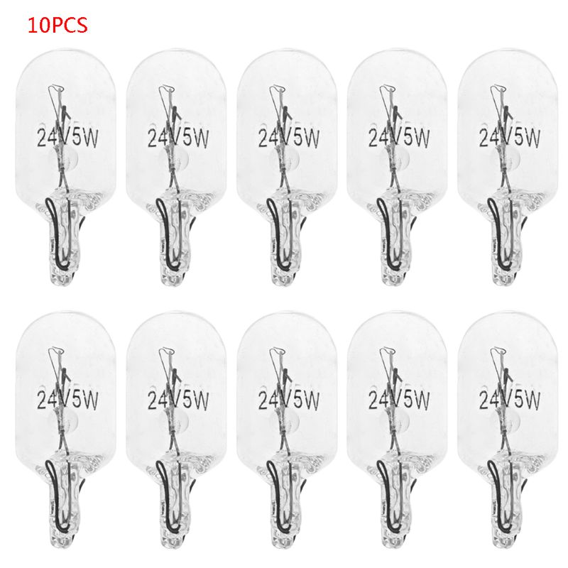 10 Pcs T5 W5W White Color 1.2W 194 501 DC 12V/24V Car Bulb Side Wedges Car Light Source Instrument Lamp Universal: 4