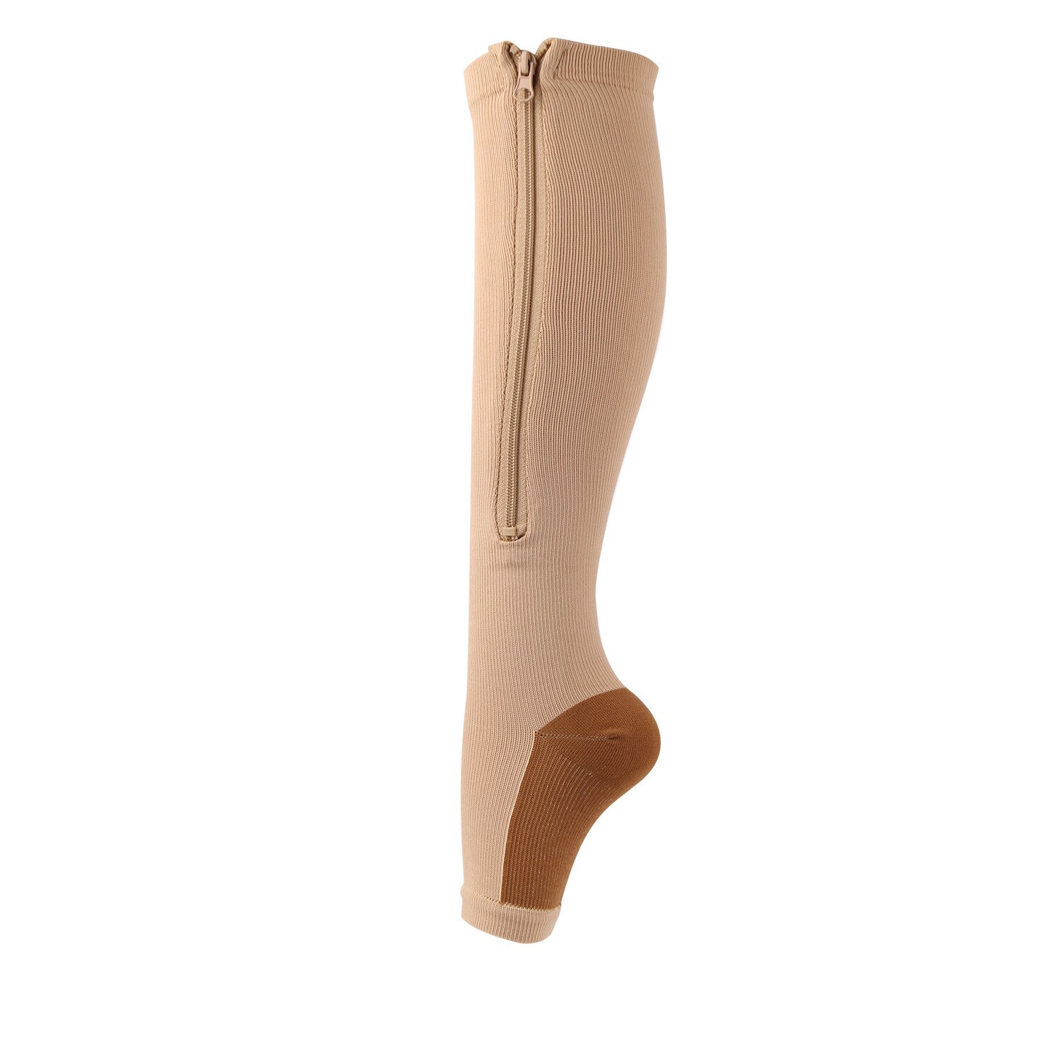 Copper Compression Sock Compression Stockings zipper compression sock with zip chaussette de compression medias de compresion: d / L XL
