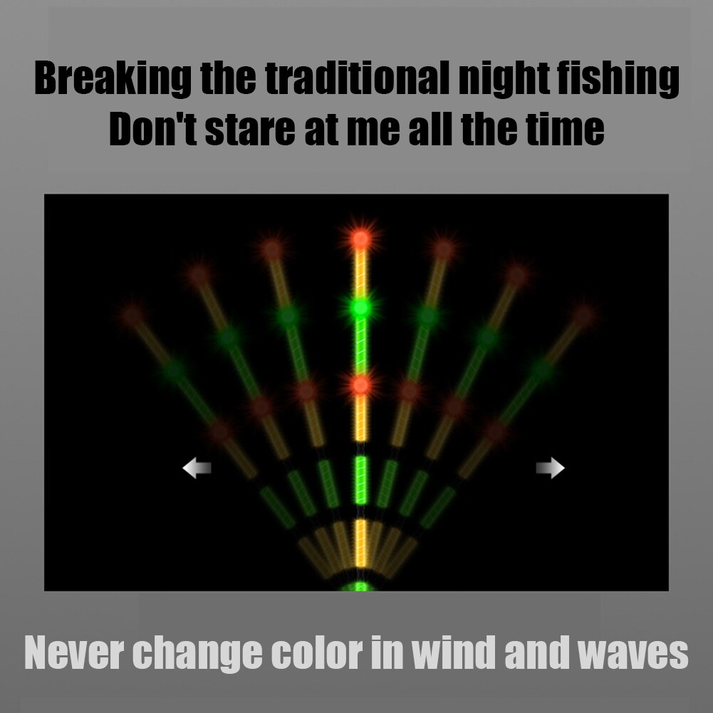 Flotador de pesca eléctrico inteligente, boya luminosa de alta sensibilidad, LED, para pesca nocturna, con cambio de Color,