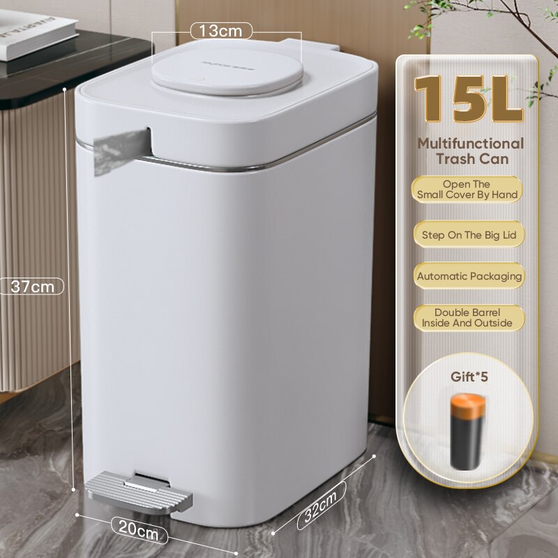 Trash Can Pedal Bucket with Lid Garbage Container ... – Grandado