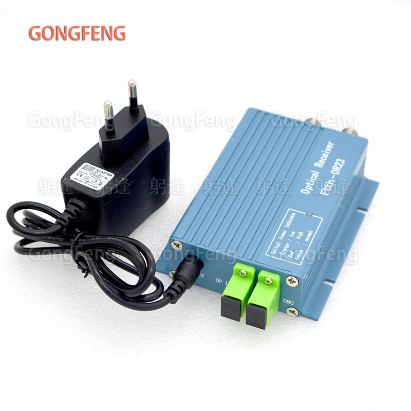 Receptor óptico FTTH CATV, convertidor WDM de fibra óptica de alto nivel, conector dúplex SC APC, Mini modo con 2 salidas RF pulgadas,