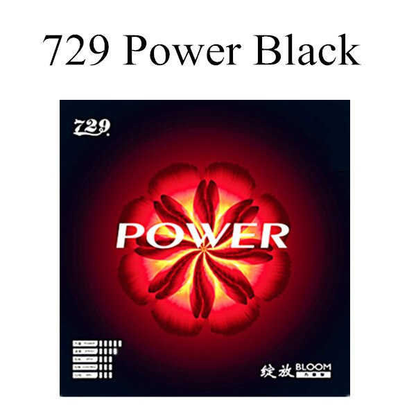 729 BLOOM series table tennis rubber with sponge speed power control spin: power black