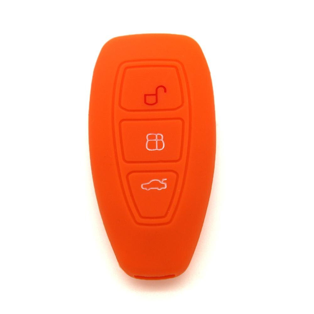 Autostyling afstandsbediening sleutel beschermhoes autosleutelhoes voor ford focus mondeo fiesta ecosport escort kuga b-max 3 knoppen slimme sleutel: Oranje