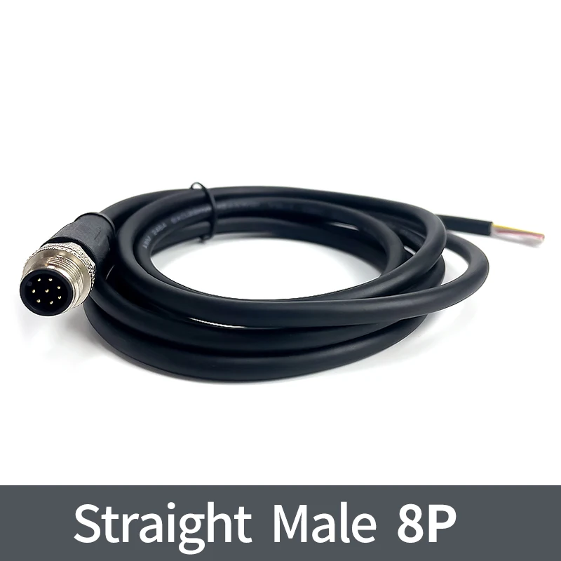 2 Meter M12-Sensor-Stecker, wasserdichter Kabelstecker, männlich und weiblich, 4, 5, 8, 12-polig, PVC, integrierte Spritzguss-M12-Stecker: Braun / Unter 5 Stücke