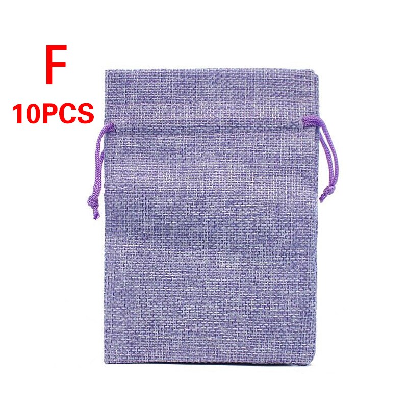 10Pcs Linnen Trekkoord Tassen Bundel Pocket Katoen Opbergzakken Voor Christmas Verpakking Tassen Linnen Trekkoord Zak Decoratie: 8X10cm / 06