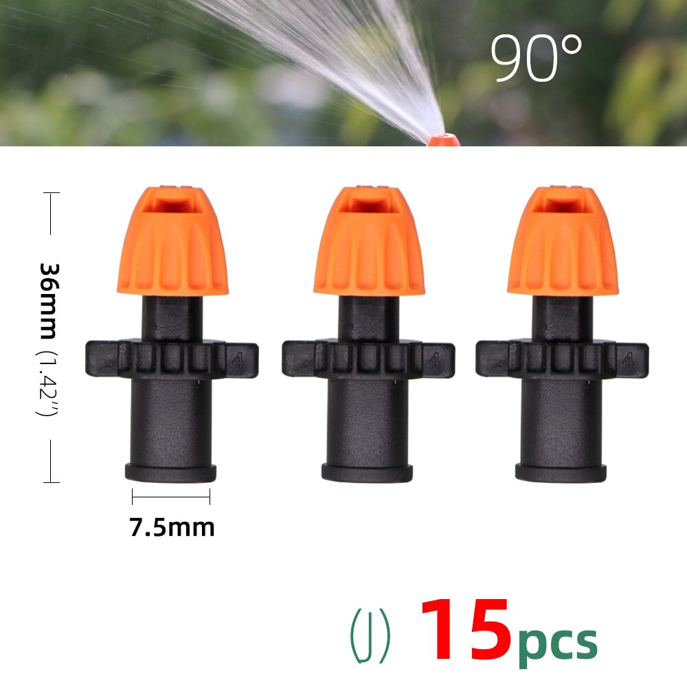 15PCS 90°/180°/360°/Strip Garden Watering Nozzles Irrigation Spraying Sprinklers Angle Optional Stakes Barbs Screw Connectors: Jx15pcs