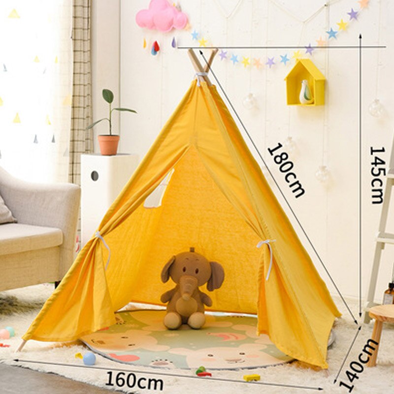 Play Tent Wigwam Child Toy Teepee Room Decoration Portable 1.8M Children's Tents Tipi Play House Kids Cotton Canvas Indian