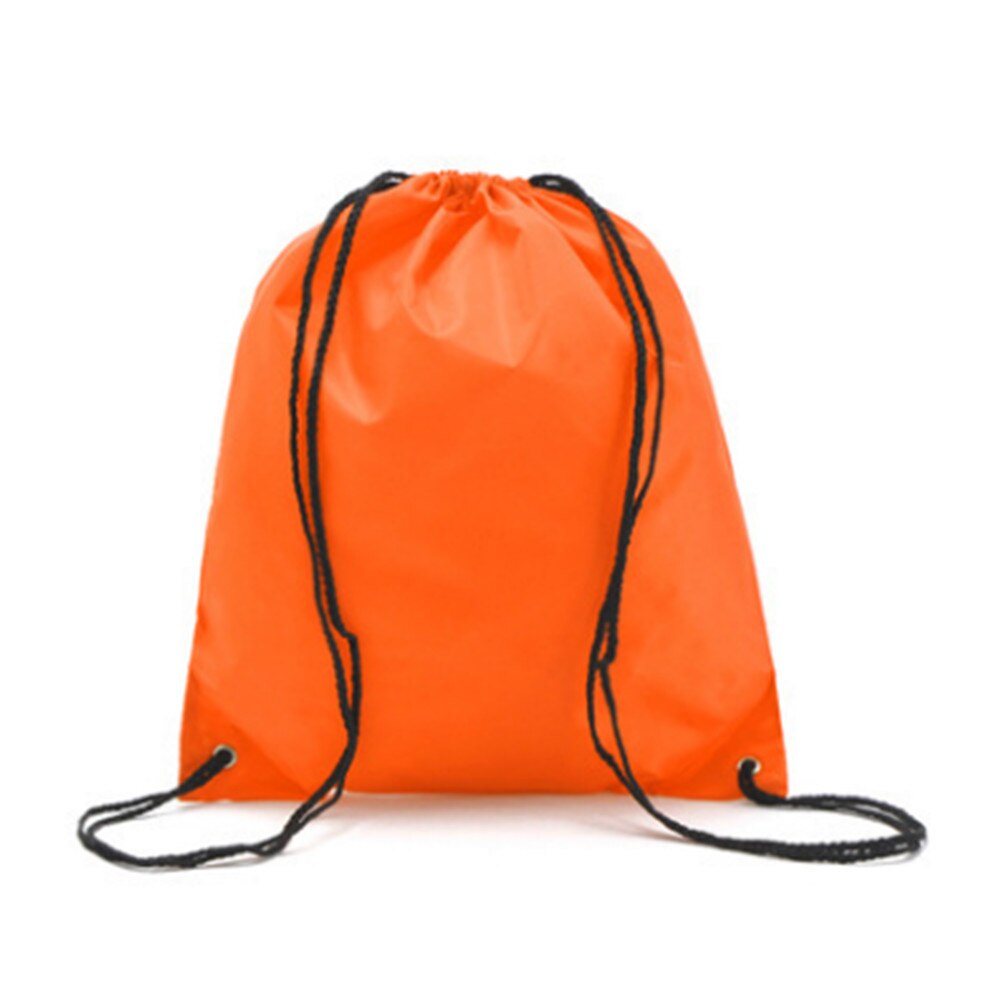 Portable Waterproof Drawstring Backpack Travel Gym Solid Storage Bag Beam Port Sports Bag 6 color: Orange