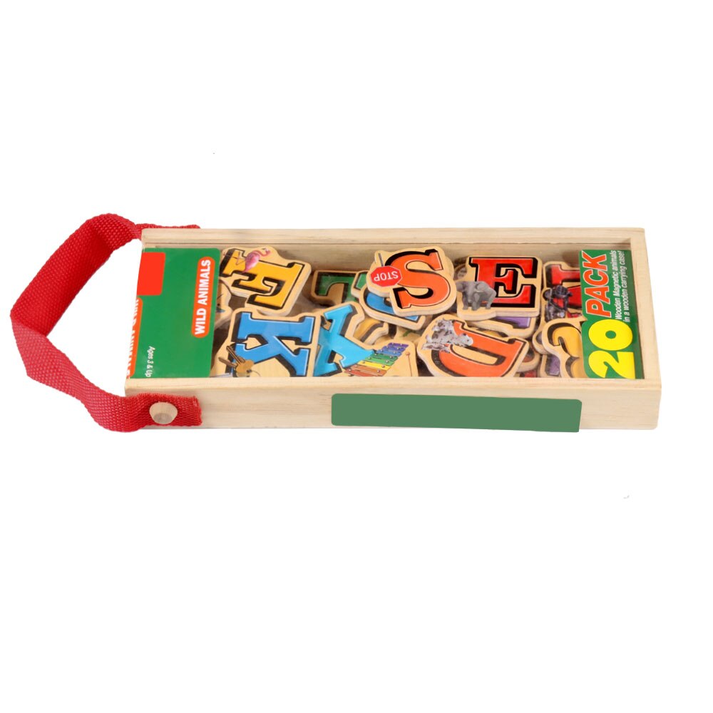 Houten Engels Alfabet Boerderij Puzzel Speelgoed Diy Magnetische Letters Puzzel Koelkast Stickers Baby Intelligente Vroege Onderwijs Ontwikkelen Speelgoed: letter