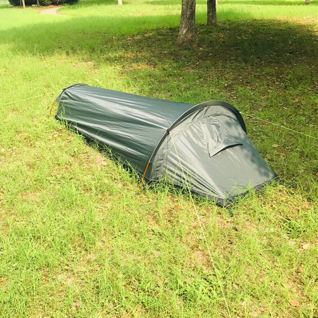 Tenda de acampamento ao ar livre, abrigo, sol, chuva, saco de dormir, 1 pessoa