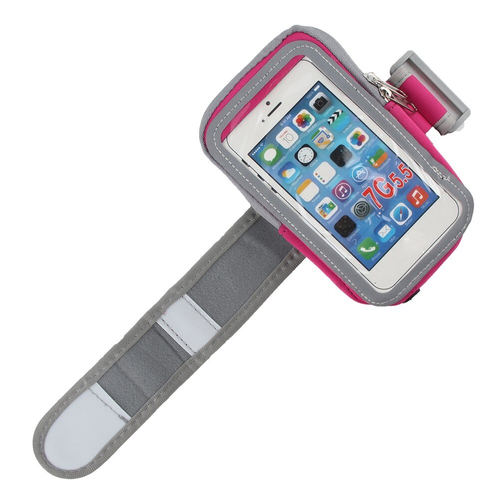 Tb -001 buitensporten fietsen joggen hardlopen duim armband mobiele telefoon hoesje: Rood