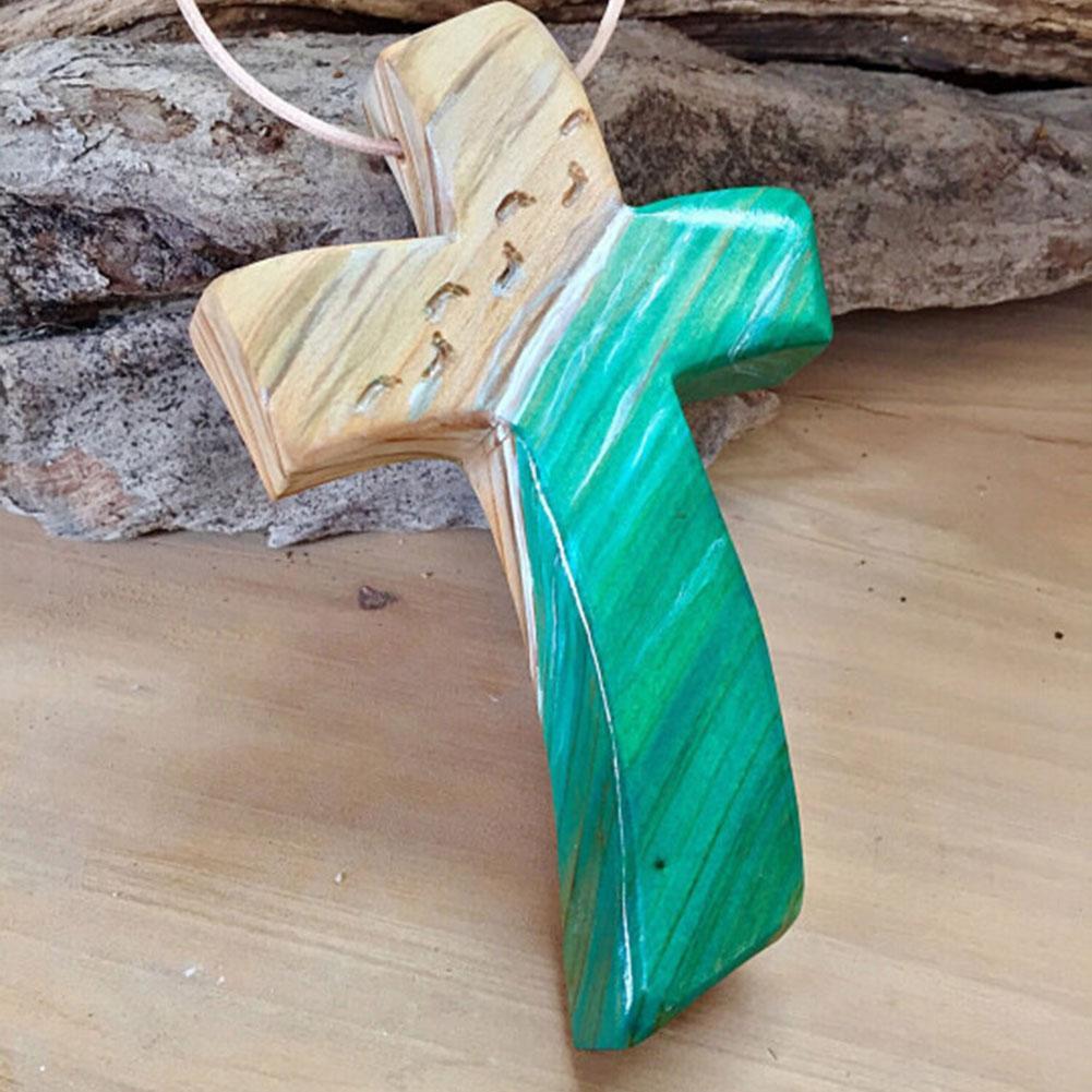 Handgemaakt Houten Kruis Hangend Ornament - Christelijke Woondecoratie - Lichtgewicht