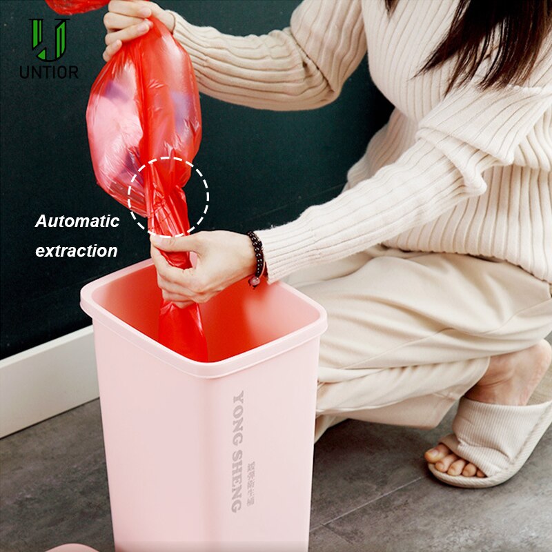 Untior 9l/12l plastik skraldespand automatisk skift affaldspose affaldsspand skraldespand til køkken badeværelse kontor skraldespand