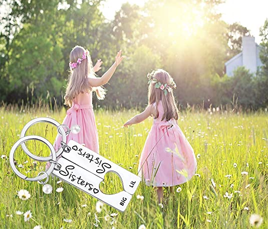 2PCS Zusters Grote Sis Lil Sis Sleutelhanger Van Zus Beste Vriend Sleutelhanger voor Meisjes Vrouwen Vrienden BFF Vriendschap