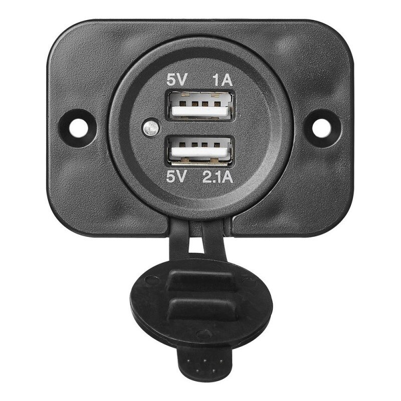 Plug Usb Dubbele Verborgen 2100mA 12V/24V In Blister