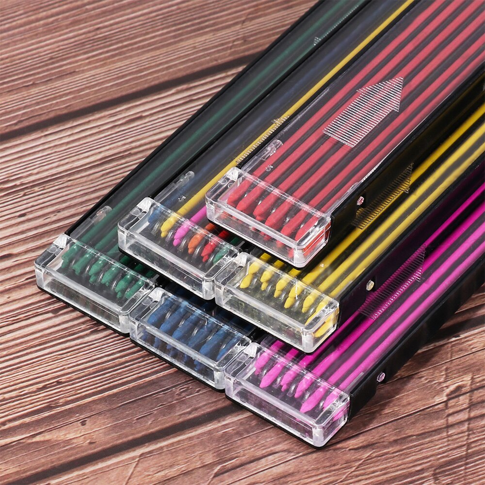 12 PCs/Box Thick 2B Coloured Pencil Lead 2mm Mechanical Pencil Lead Refill Art Sketch Drawing Tools Smooth Automatic Pen Refill