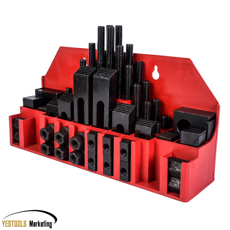 M10 Milling Machine Combination Platen Mold Parts 58PCS/Set Milling Machine Pressure Plate Universal Clamp Group Code Iron