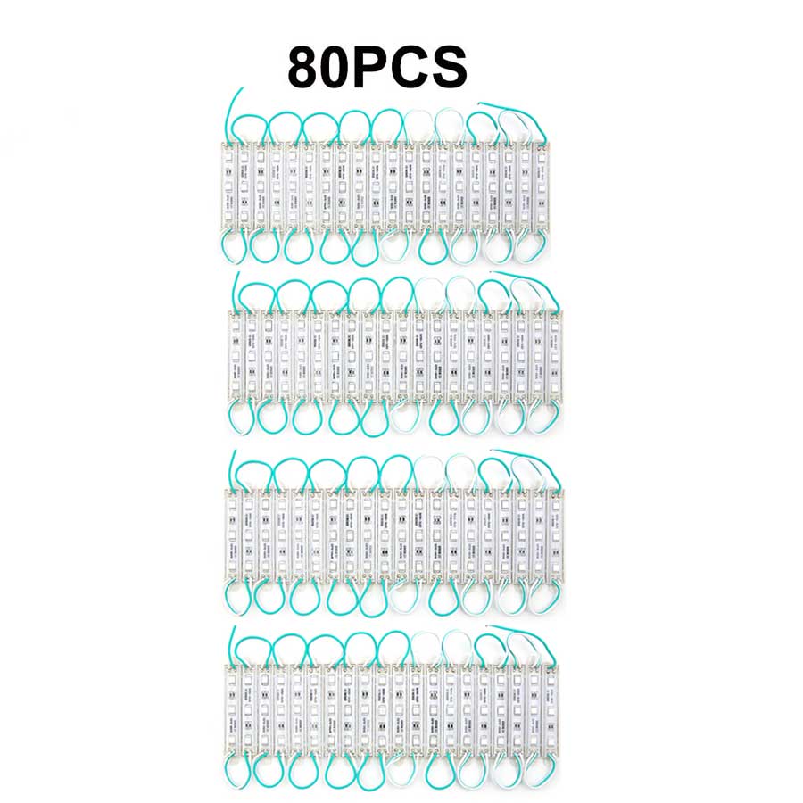 Led Modules Licht Smd 5050 3LED DC12V Waterdichte Advertentie Teken Letters Lamp Storefront Decor Modules Lights Kit Groene Kleur: 80PCS