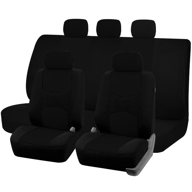 AUTO PLUS Universal Car Seat Cover Fit For Most Car SUV Truck Van Car Accessories Interior With Airbag Compatible Seat Cover Car: black
